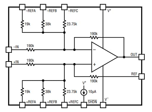 Block Diagram - Analog Devices Inc. LT6375 Voltage Difference Amplifiers